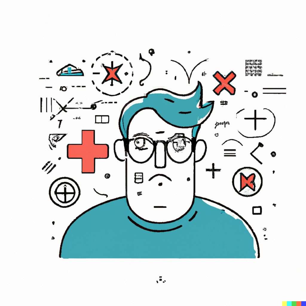 a representation of anxiety, modern flat design style illustration with line elements